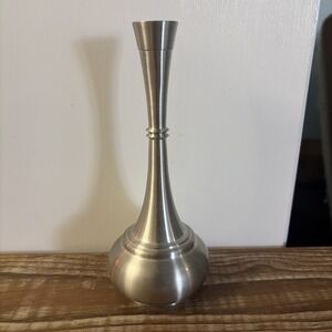 Kings Pewter 7.5" Bud Vase - Thailand Stamped - Vintage Small Ding